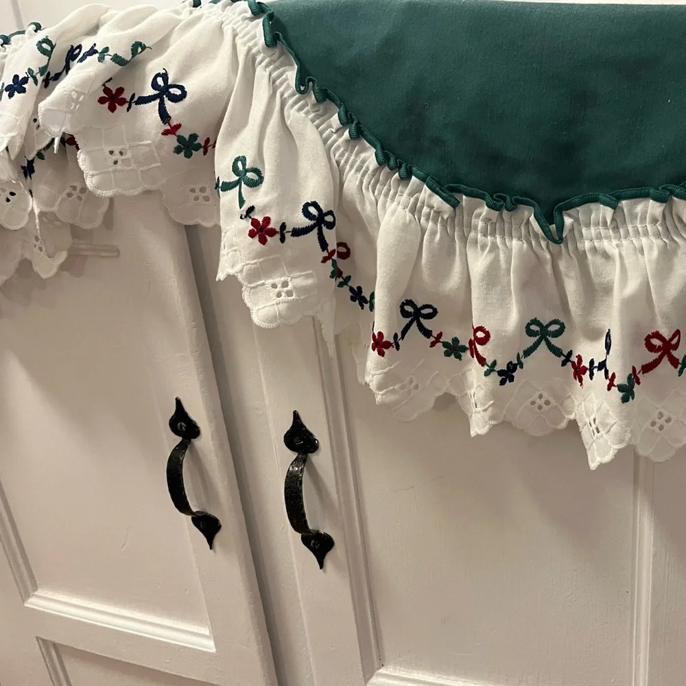 Vintage Embroidered Ruffled Valances